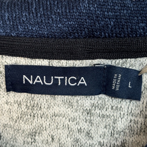 Nautica Heathered Grey Half Zip Pullover Preppy Casual Jacket | Size Lar… - Picture 5 of 6